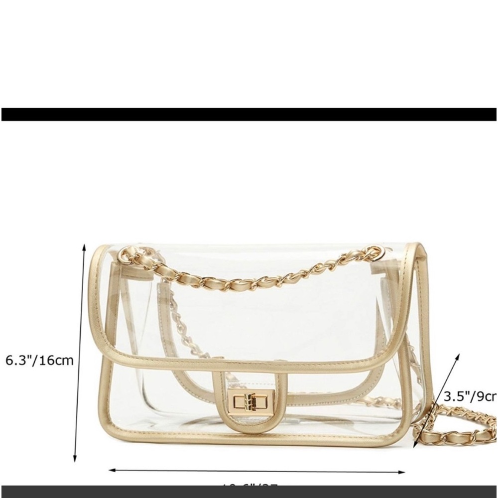Luxury look flap clear bag